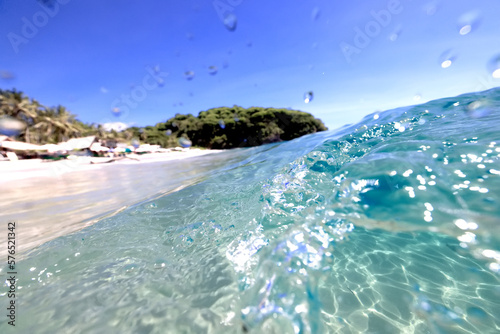 Fototapeta Naklejka Na Ścianę i Meble -  wave sea beach transparent underwater background