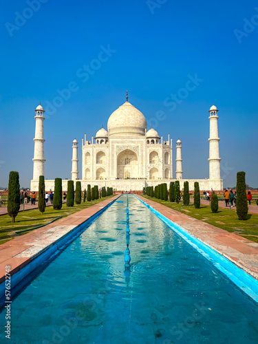 Agra  Uttar Pradesh  India - 12.15.2022  Taj Mahal  Agra  India. Tourists visiting a popular tourist attraction.