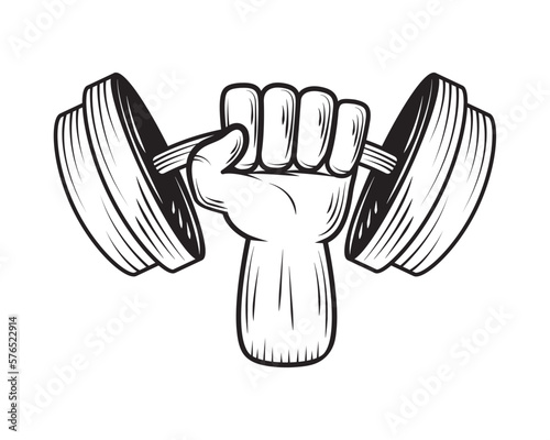 hand with dumbbell gym
