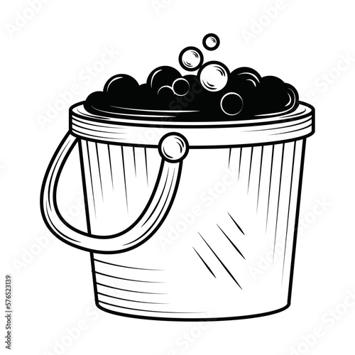 cleaning bucket with bubbles