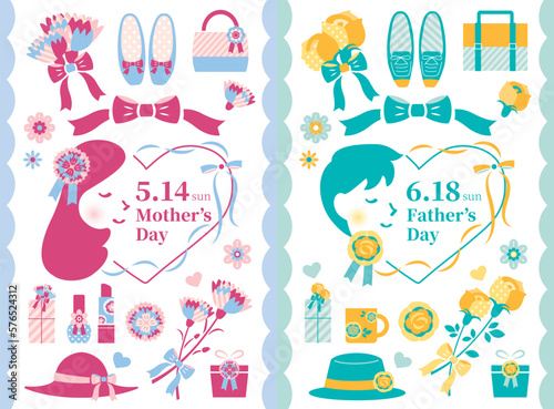 【2023年】母の日・父の日　イラストセット