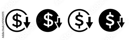 cost reduction vector icons set