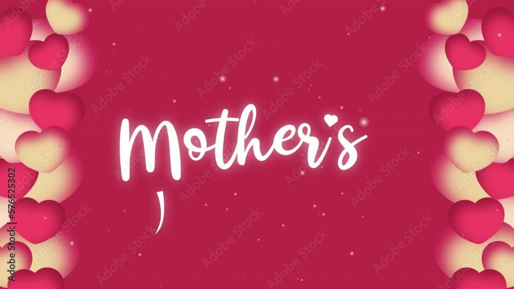happy mother's day text animation on hearts love background. 4k video greeting card. for banner, social media feed wallpaper stories happy mother's day text animation on hearts love background. 4k video greeting card. for banner, social media feed wallpaper stories
