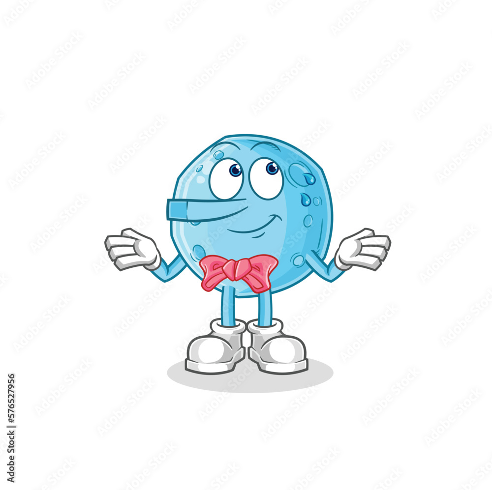 blue moon lie like Pinocchio character. cartoon mascot vector blue moon lie like Pinocchio character. cartoon mascot vector