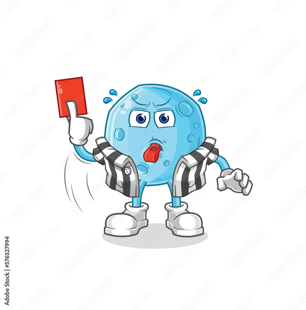 blue moon referee with red card illustration. character vector blue moon referee with red card illustration. character vector