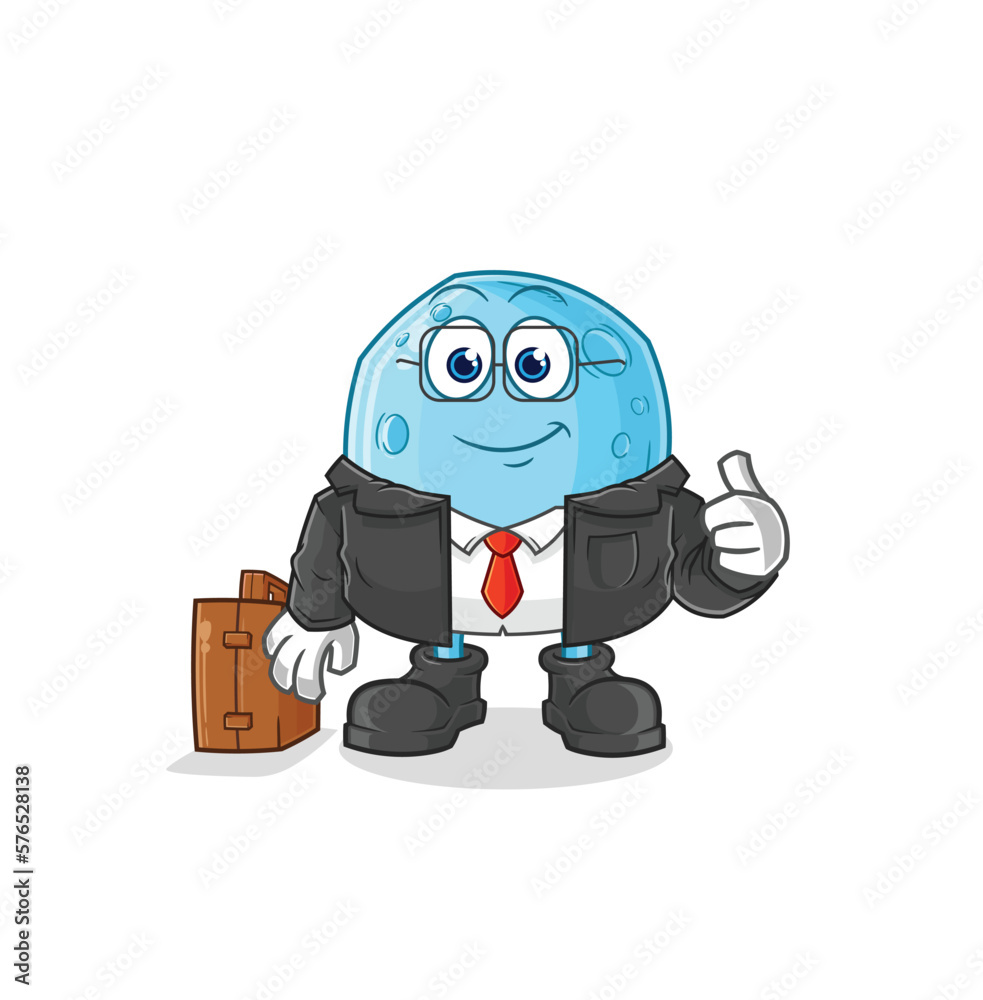 blue moon office worker mascot. cartoon vector blue moon office worker mascot. cartoon vector