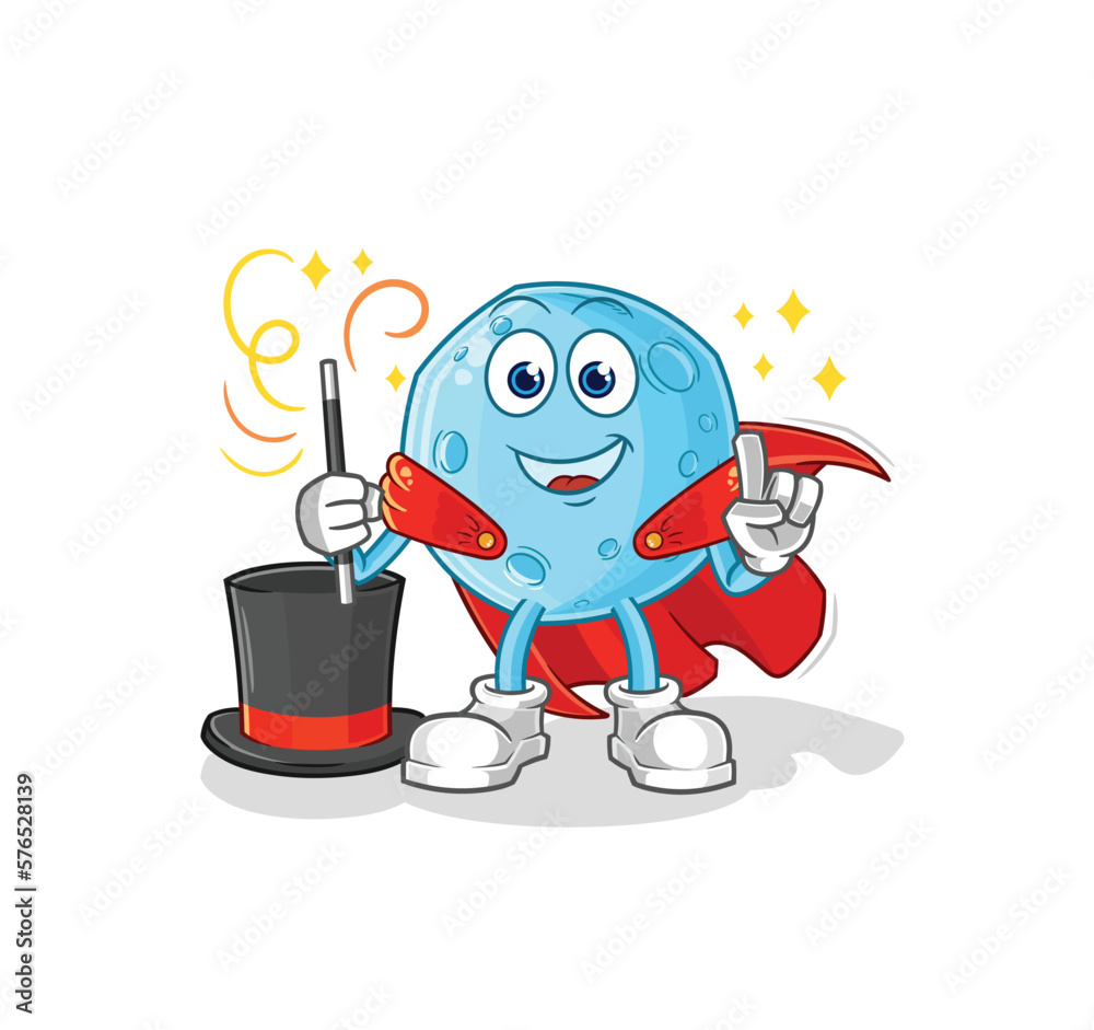 blue moon magician illustration. character vector blue moon magician illustration. character vector