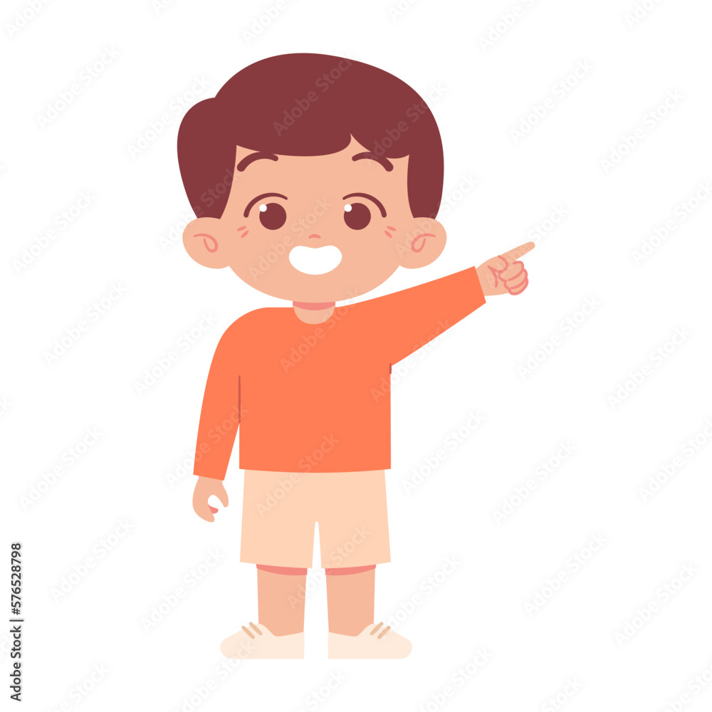 Little kid with pointing finger