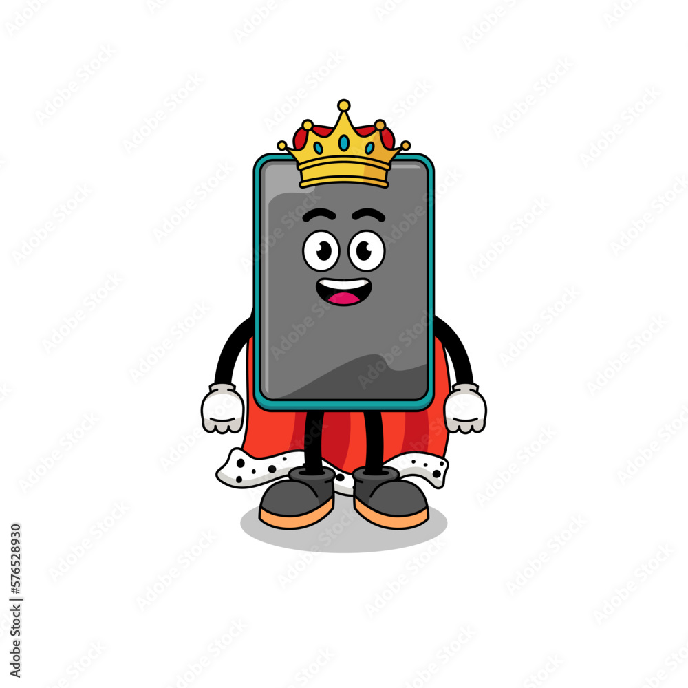 Naklejka premium Mascot Illustration of smartphone king