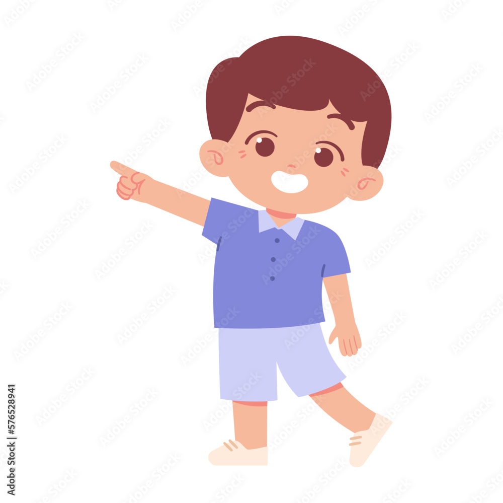 Little kid with pointing finger