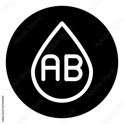 blood type ab glyph icon