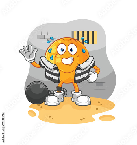 throat lozenges criminal in jail. cartoon character