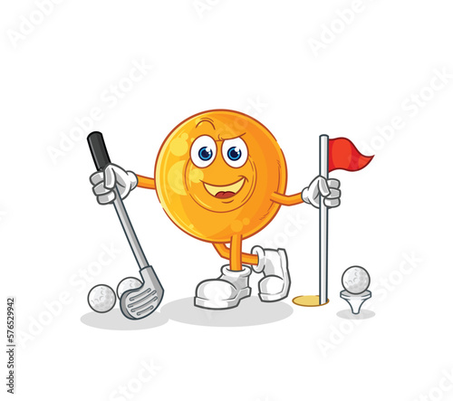 throat lozenges playing golf vector. cartoon character