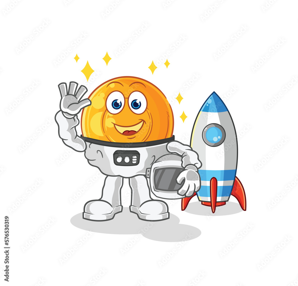 throat lozenges astronaut waving character. cartoon mascot vector throat lozenges astronaut waving character. cartoon mascot vector