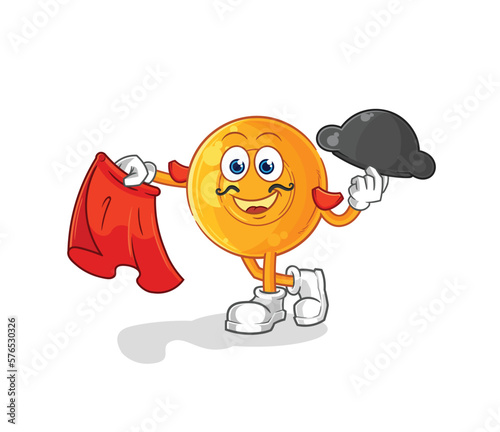 throat lozenges matador with red cloth illustration. character vector