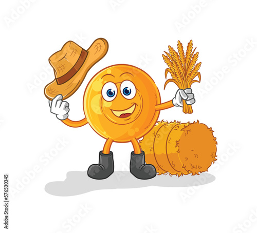 throat lozenges farmer mascot. cartoon vector
