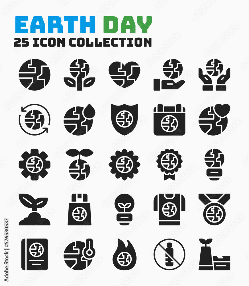 Collection of Ecology for Earth Day Event Icons. Pixel Perfect Icon with Glyph Style. Collection of Ecology for Earth Day Event Icons. Pixel Perfect Icon with Glyph Style.