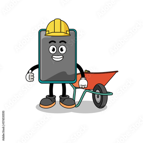 smartphone cartoon as a contractor