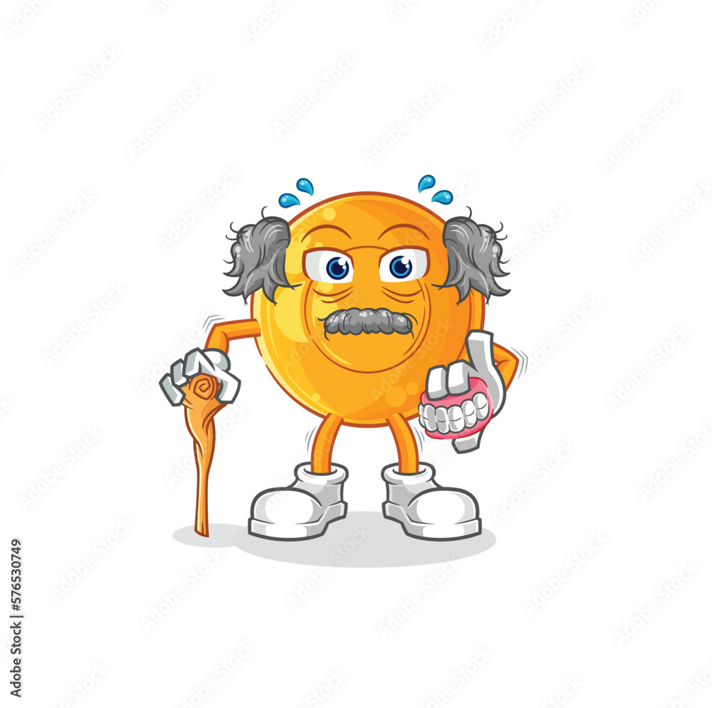 Fototapeta premium throat lozenges white haired old man. character vector
