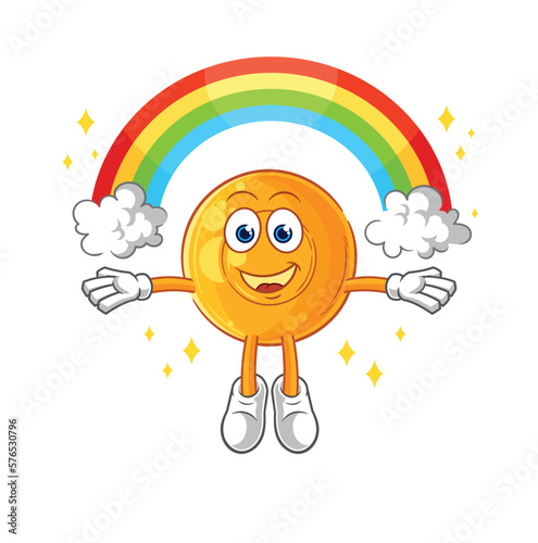 throat lozenges with a rainbow. cartoon vector