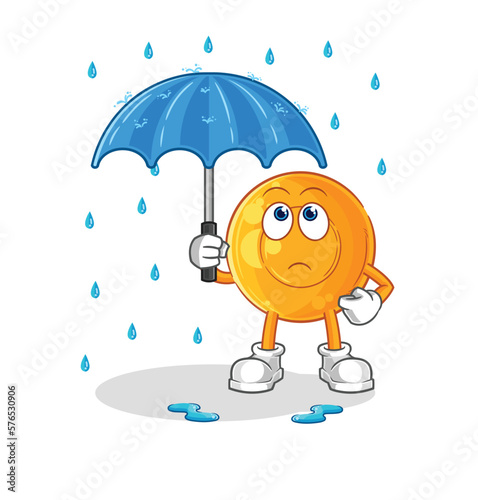 throat lozenges holding an umbrella illustration. character vector