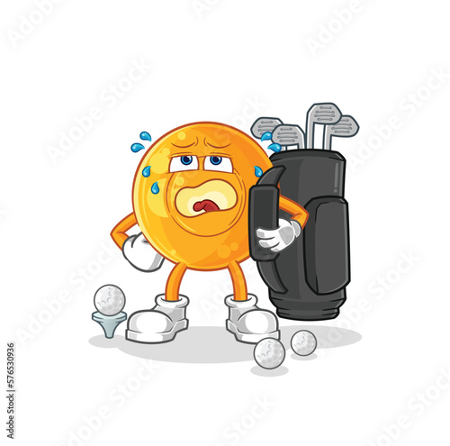 throat lozenges with golf equipment. cartoon mascot vector