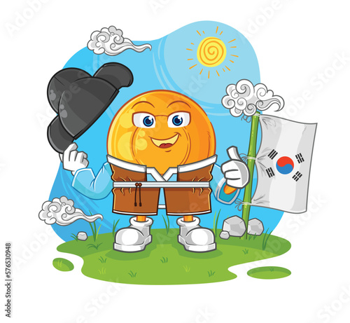 throat lozenges korean culture vector. cartoon character