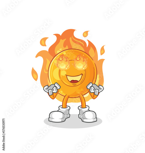 throat lozenges on fire mascot. cartoon vector