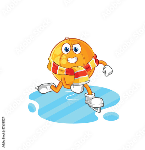 throat lozenges ice skiing cartoon. character mascot vector