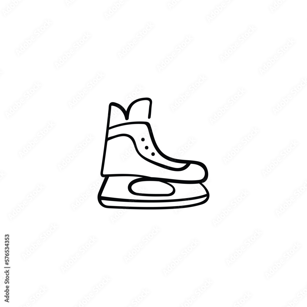 Ice Hockey Skates Line Style Icon Design Ice Hockey Skates Line Style Icon Design