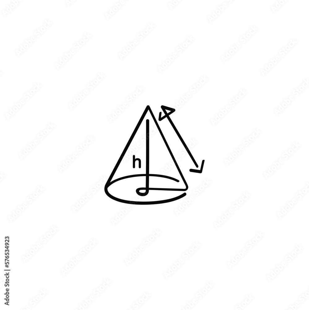 Mathematic Cone Line Style Icon Design Mathematic Cone Line Style Icon Design