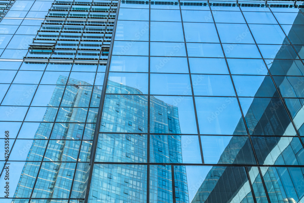 Obraz premium Close-Up of Modern Office Buildings in city of China.