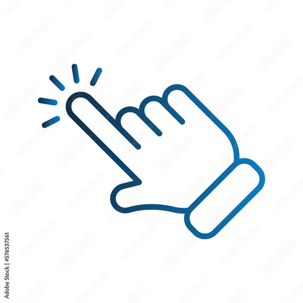 Pointer icon. Clicking finger hand pointer sign for mobile concept and web design. vector illustration Pointer icon. Clicking finger hand pointer sign for mobile concept and web design. vector illustration