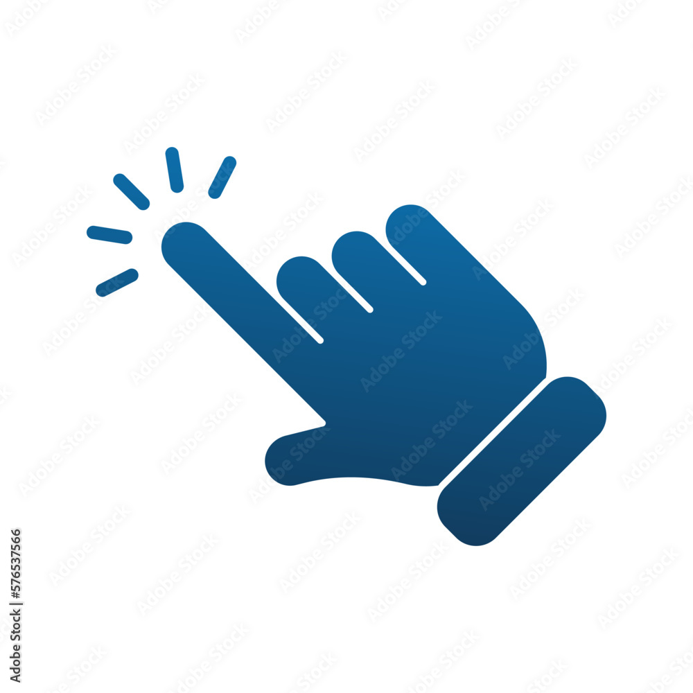 Pointer icon. Clicking finger hand pointer sign for mobile concept and web design. vector illustration Pointer icon. Clicking finger hand pointer sign for mobile concept and web design. vector illustration