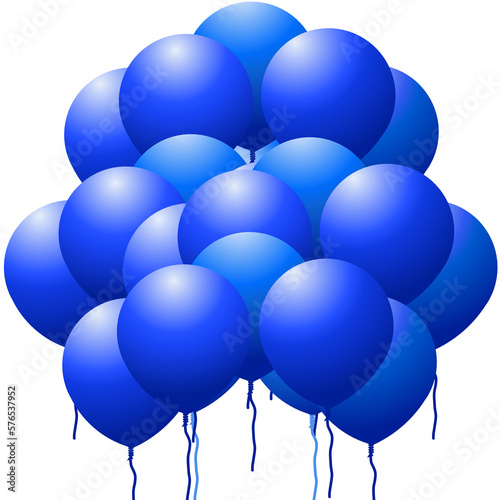 Blue balloons isolated on white