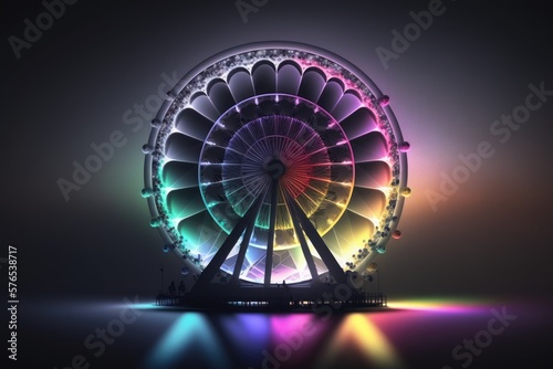 colorful ferris wheel - Generative AI © DeivaCristina