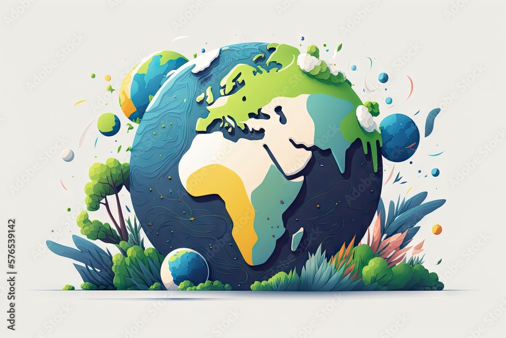 Naklejka premium Planet Earth - Generative AI 