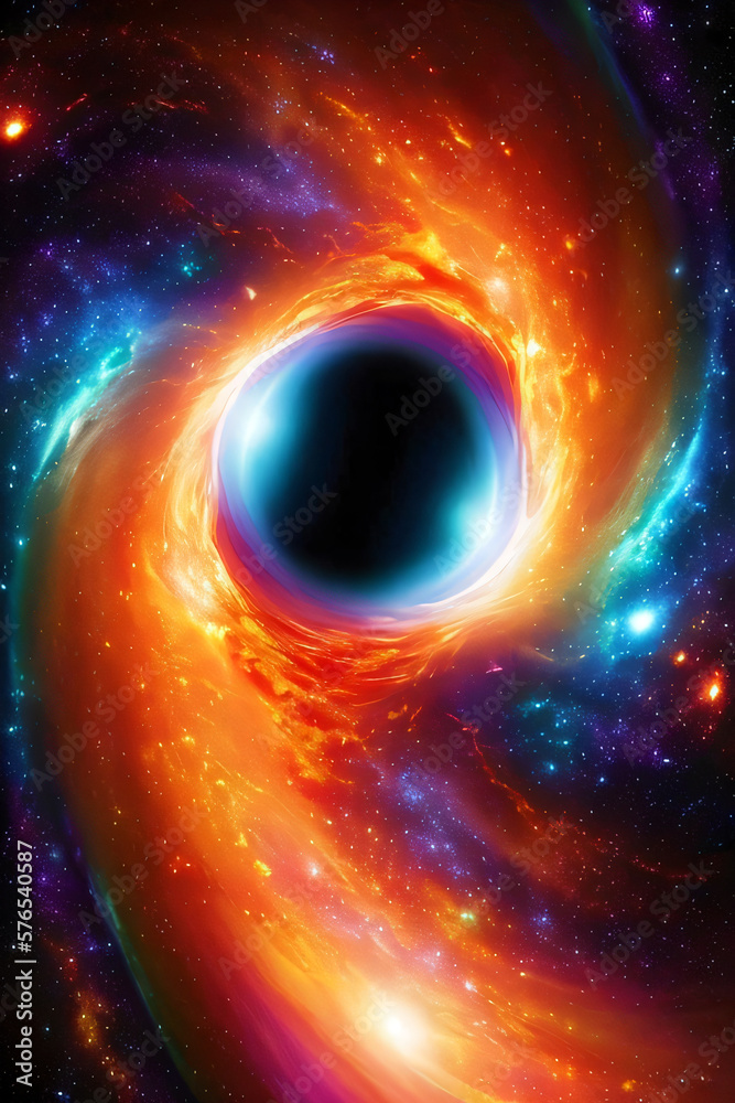 Infinity Hole An awe-inspiring sight of the night sky, with a black hole amidst stars ...