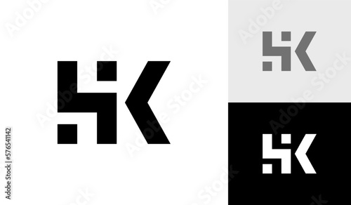 Letter SK initial monogram logo design