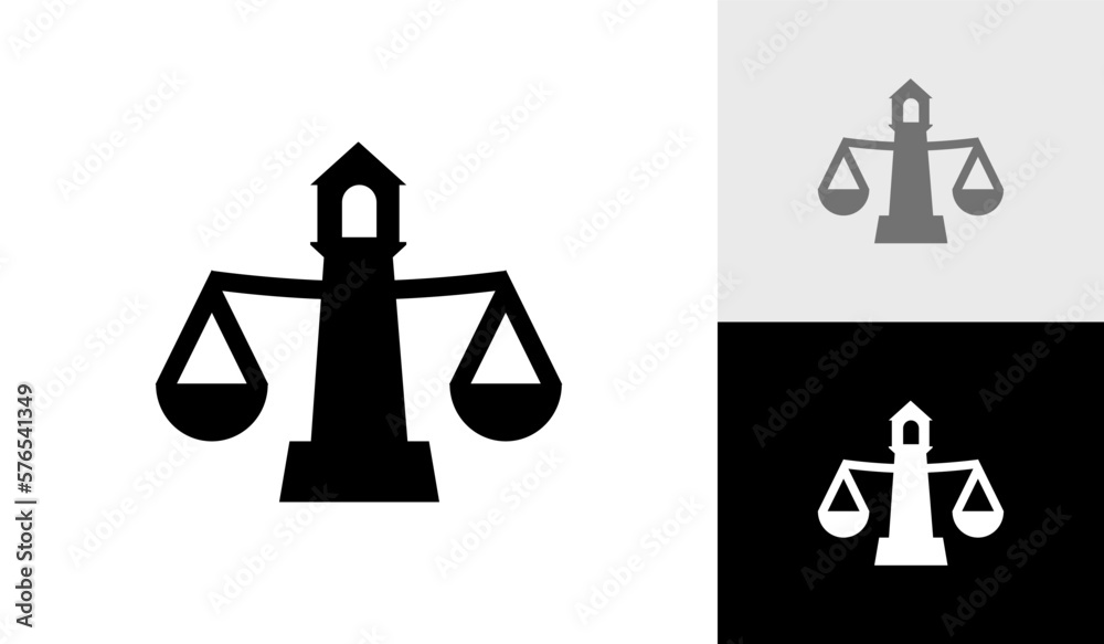 Law firm logo design with mercusuar tower Law firm logo design with mercusuar tower