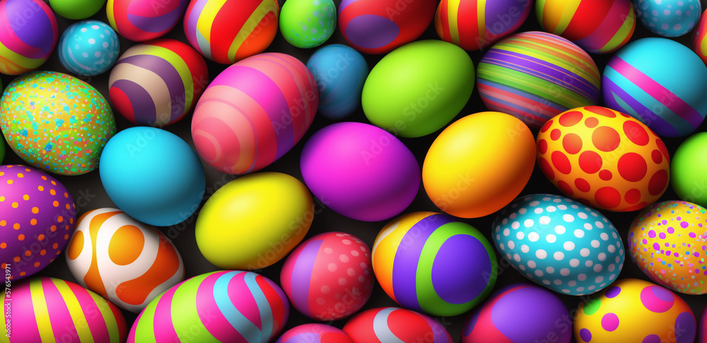Fototapeta premium Easter Eggs. Generative AI