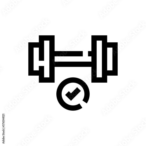 dumbbell line icon