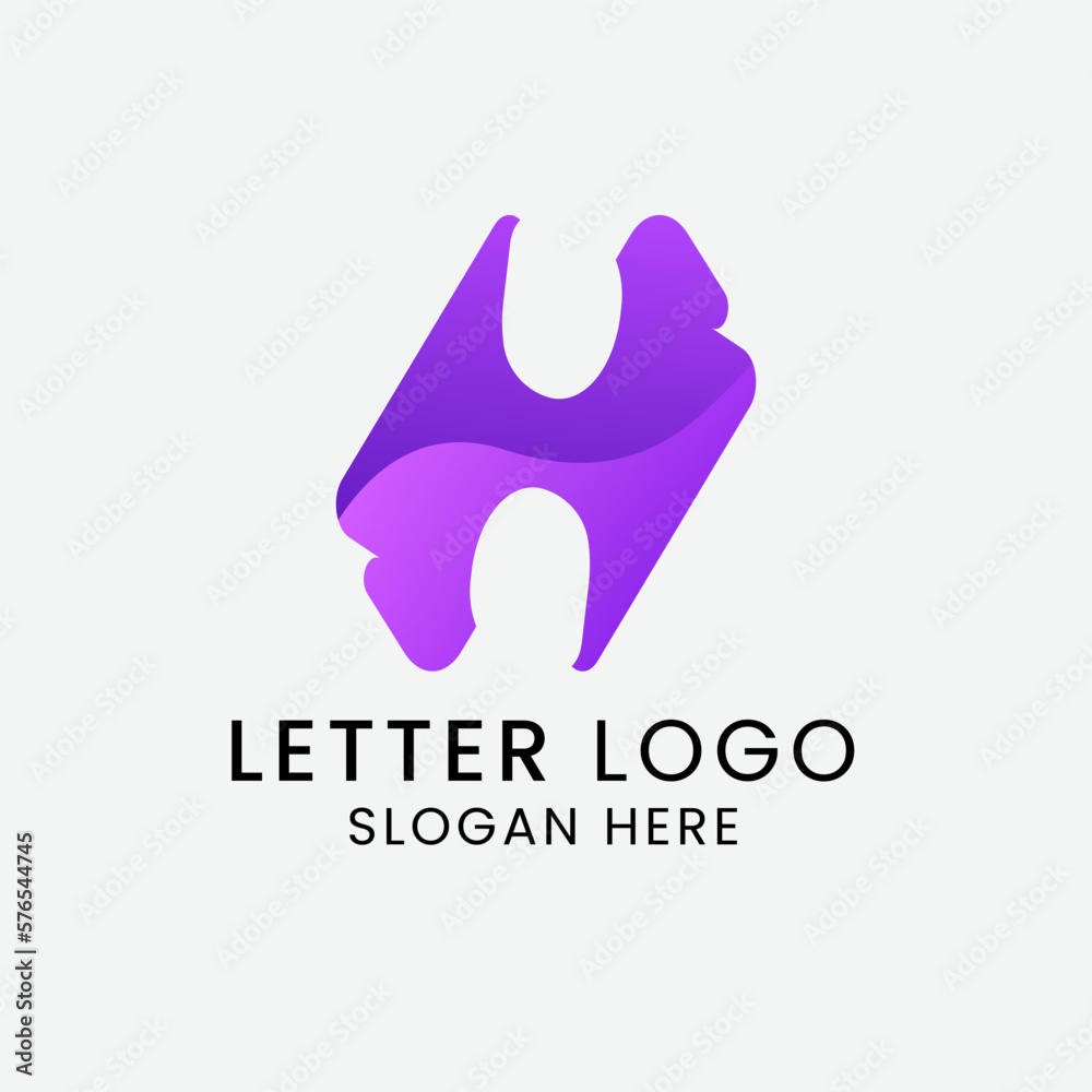 Gradient h monogram logo. Colorful h letter logo design template. Modern logo design Gradient h monogram logo. Colorful h letter logo design template. Modern logo design