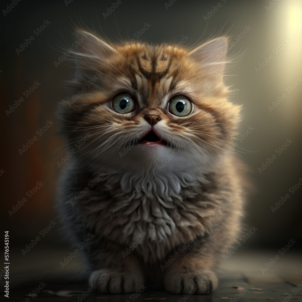portrait of a cute cat Generative AI illustration