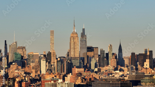 Aerial view over Midtown Manhattan in New York City - drone photography