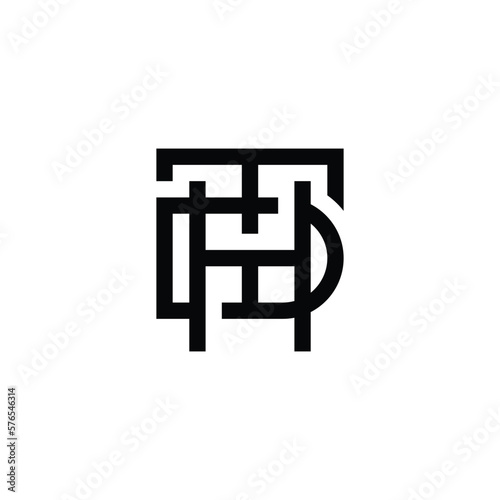 initial three letter DHT shape logo vector