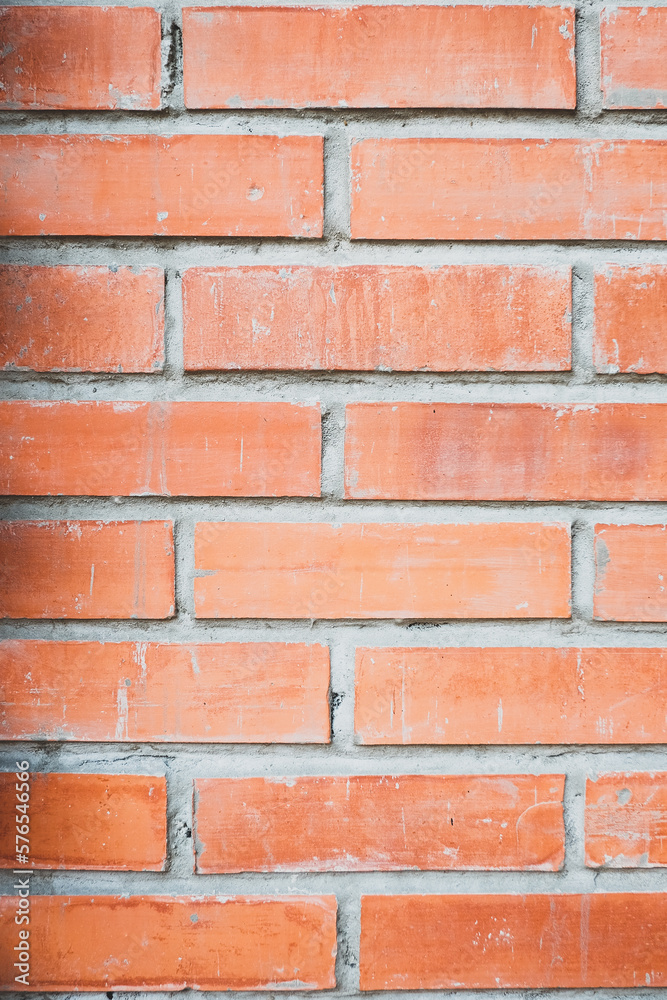 Fototapeta premium Brick wall background, Outdoor building block wall.