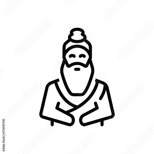 Black line icon for saint