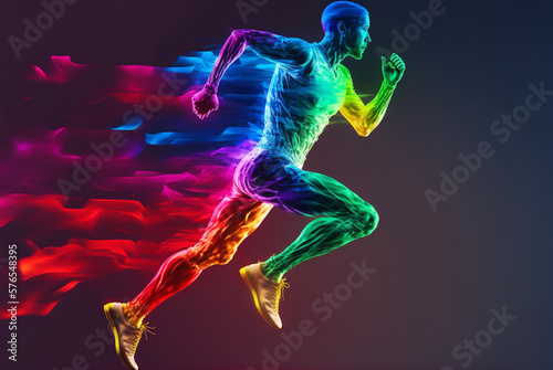 Illustration of a running person. Generative ai