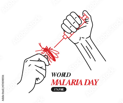 World Malaria Day Design Concept. Day of mosquito diseases such as dengue fever